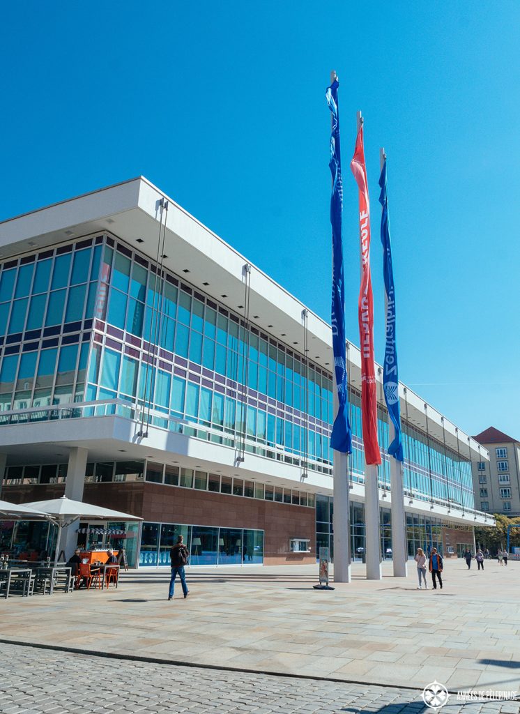 The renovated Kulturpalast in the heard of Dresden - a prime example of socialist architecture.