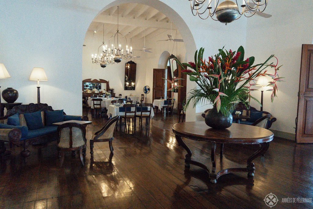 The historic lobby of Amangalla, also known as the Zaal