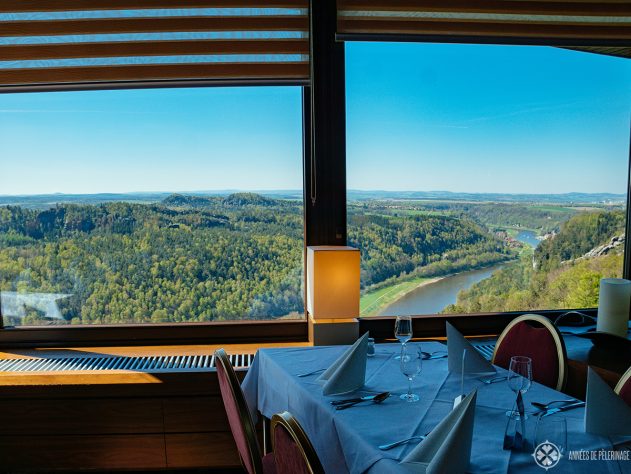 View from the restaurant at Bastei bridge, Germany