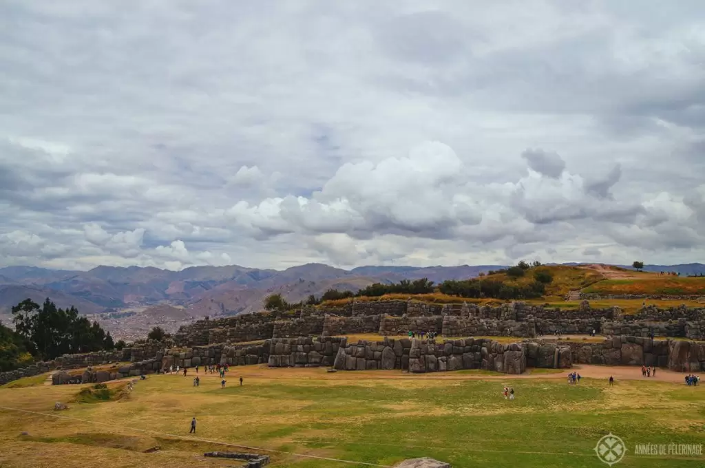 Full view of Sacsayhuaman ruins, in Cusco, Peru