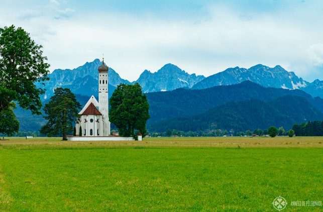 A small church near Füssen with the Bavarian alps in the background