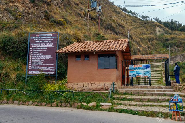 The main entrance & ticket office of Sacsayhuaman in Cusco, Peru