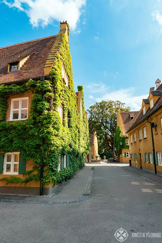 Houses inside the Fuggerei - the oldest social housing complex in the world