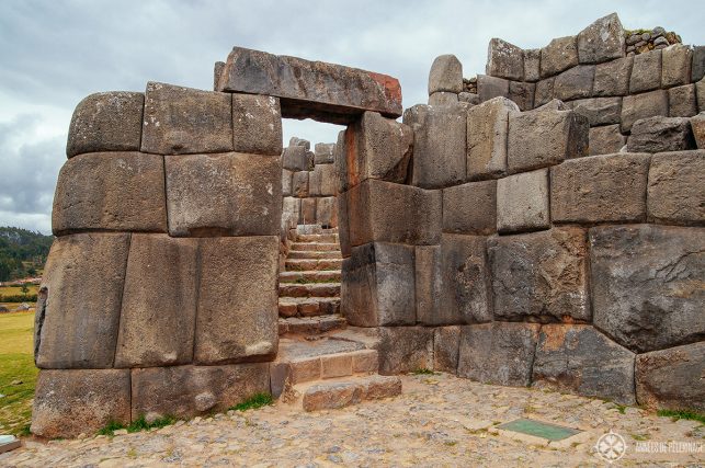 No mortar was used to fit the stones of the amazing gates into Sacsayhuaman Inca fortress above Cusco