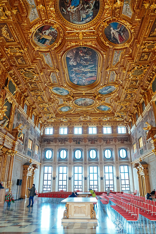 The famous Golden Hall inside the town hall of Augsburg