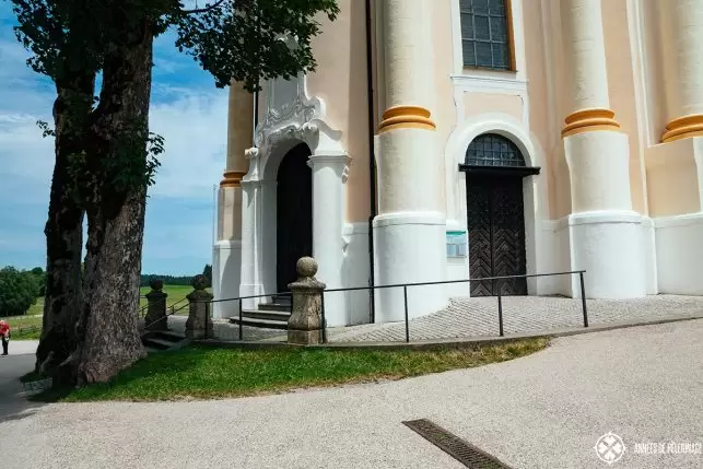 The entrance of the Church of Wies