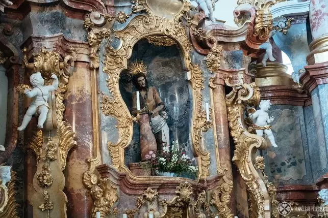 The statue of the Scourged Savior of Wies - a famous pilgrimage church in Bavaria, Germany