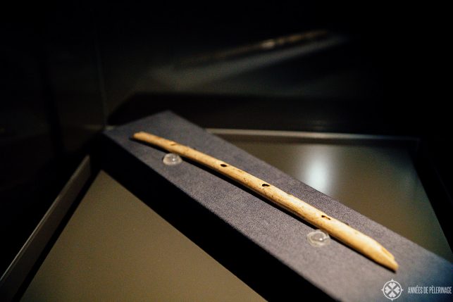The outstanding prehistoric Geierknochenflöte ( "Vulture Bone Flute") at the URMU museum in Blaubeuren
