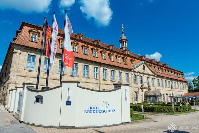 Entrance to the Hotel Residenzschloss - the best hotel in Bamberg