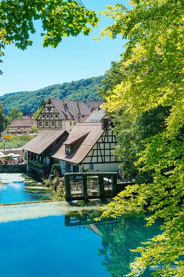 The blautopf karst spring in Blaubeuren near Ulm, Germany