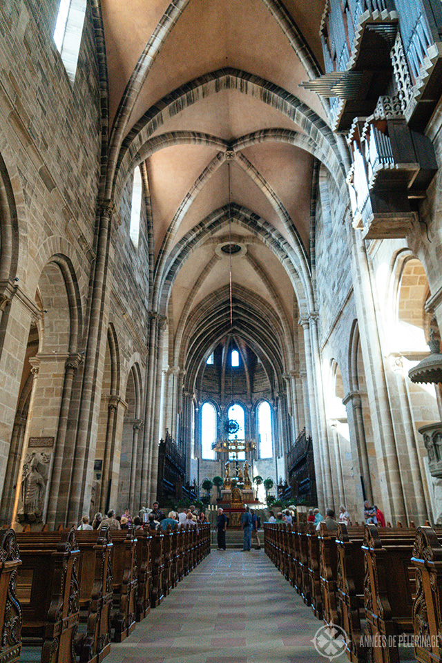 View along the main aisle of Bamberg Cathedral - a unique UNESCO World Heritage site