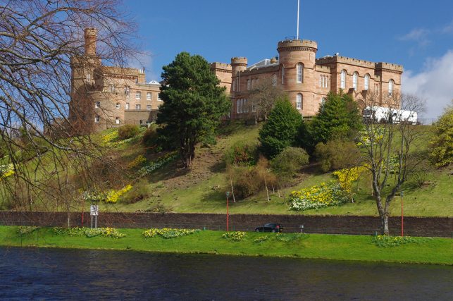 The beautiful Iverness castle in Iverness Scotland