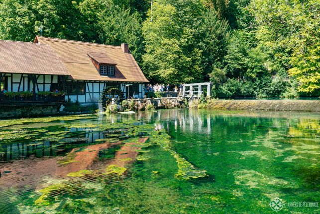 The old mill just below the Blautopf in Blaubeuren, Germany