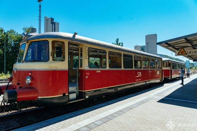 Historic train cars serving Blaubeuren and the Swabian Jura