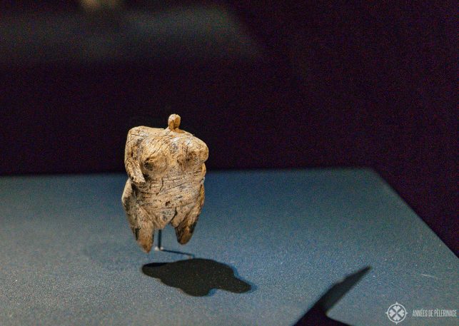 The Venus of Hohle Fels figurine made of mammut ivory found near Blaubeuren, Germany