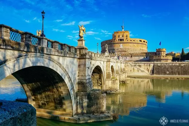 Castel Sant'Angelo on the banks of the river Tiber in Rome, Italy