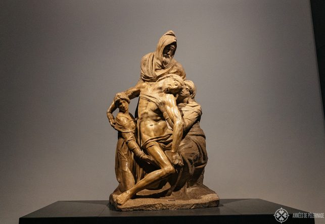 The Pieta by Michelangelo inside the Opera del Duomo museum in Florence