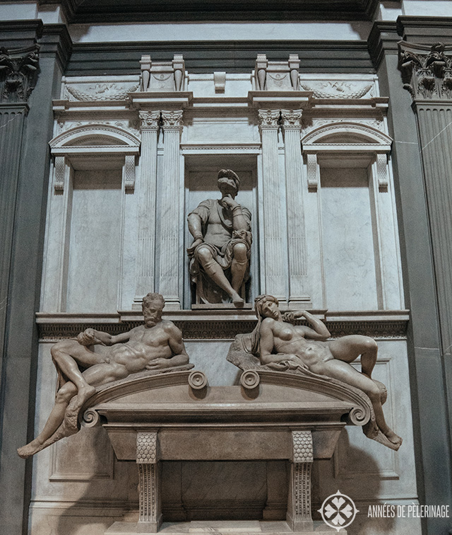 Statues by Michelangelo inside the Sagrestia Nuova  in FLorence
