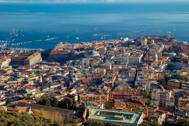 The old town of Naples, Italy, from above