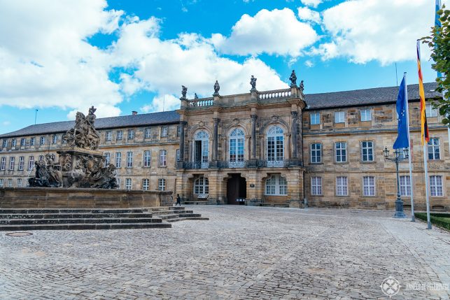 The facade of the New Palace in Bayreuth