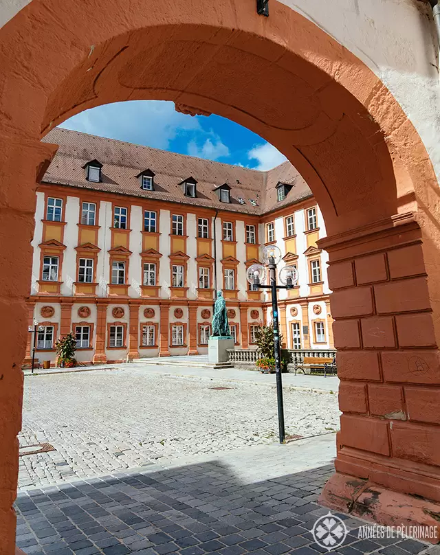 View of the Old Palace of Bayreuth through the main gate