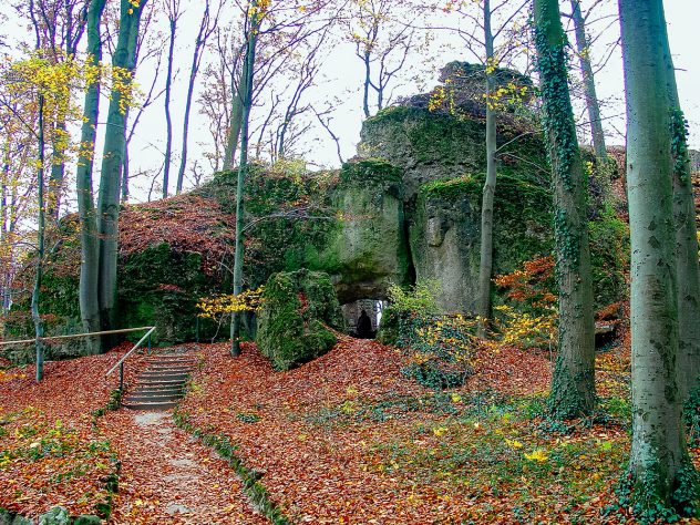 A peculiar rock formation at Sanspareil landscape garden near Bayreuth