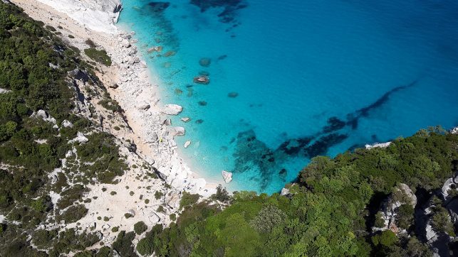 Aerial view of one of Sardinia's pristine beaches