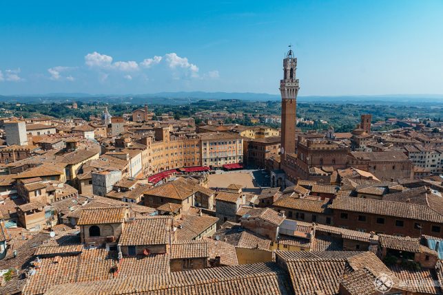 View of the main square of Siena - one of the best places to visit in Italy
