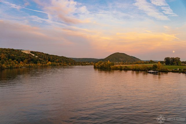 The Danube valley near Regensburg close before sunset
