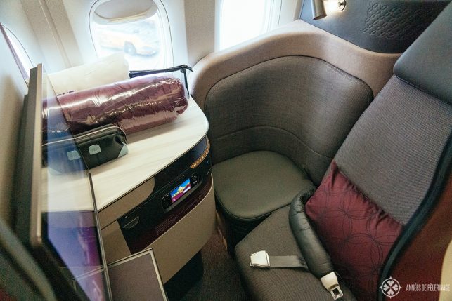 Here's another view of a front-facing QSuite by Qatar Airways