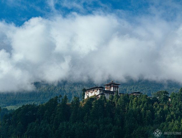 Bumthang Dzong on a cloudy day - when to visit Bhutan? Well if you want to observe conditions like these, then autumn