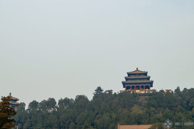 The Jingshan hill at the northern end of the Forbidden City in Beijing