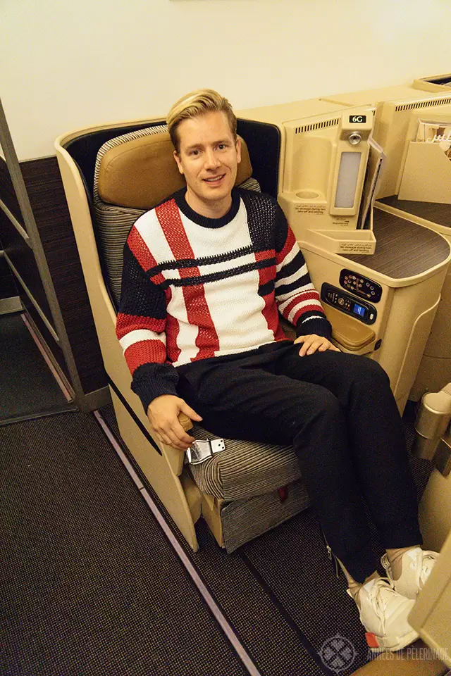 Me getting pampered ;-) on Etihad Business class