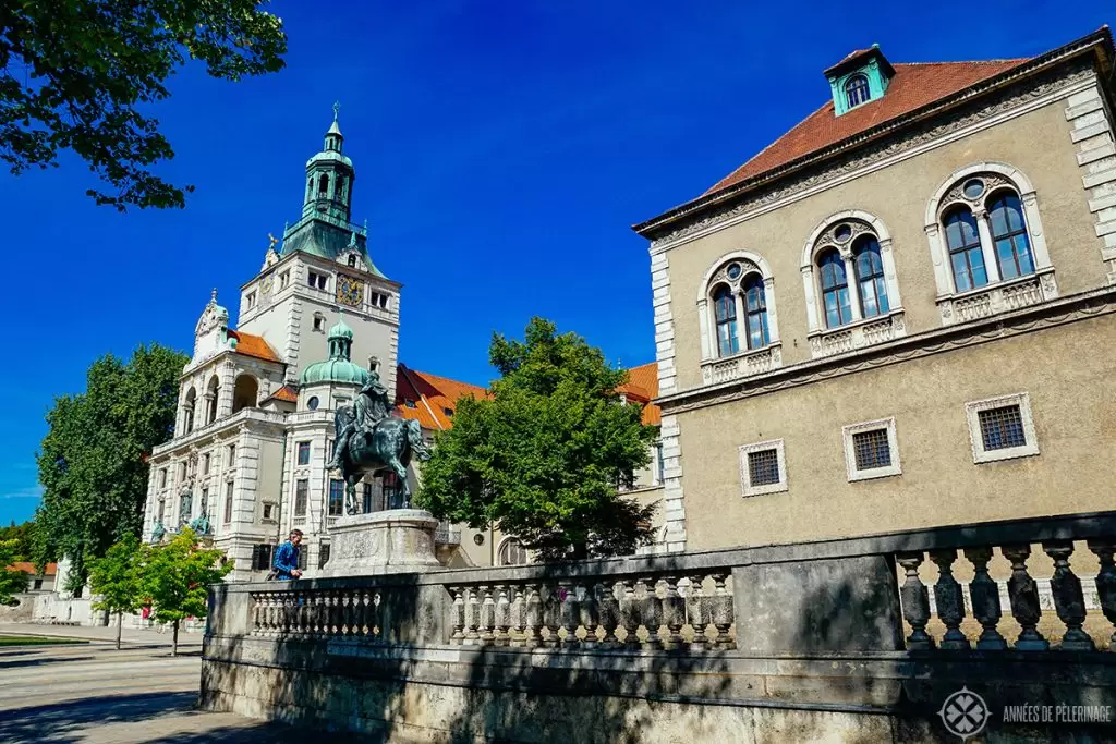 Hofgarten with the Theatinerkirche in the background in Munich