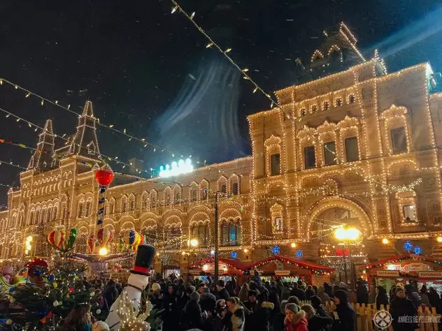 The Christmas market on the Red Square in Moscow, Russia