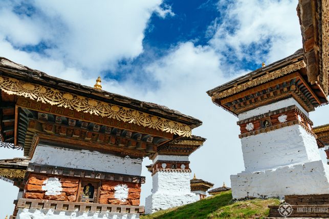 The memorial stupas at Dochula Pass - a favorite photography site in Bhutan