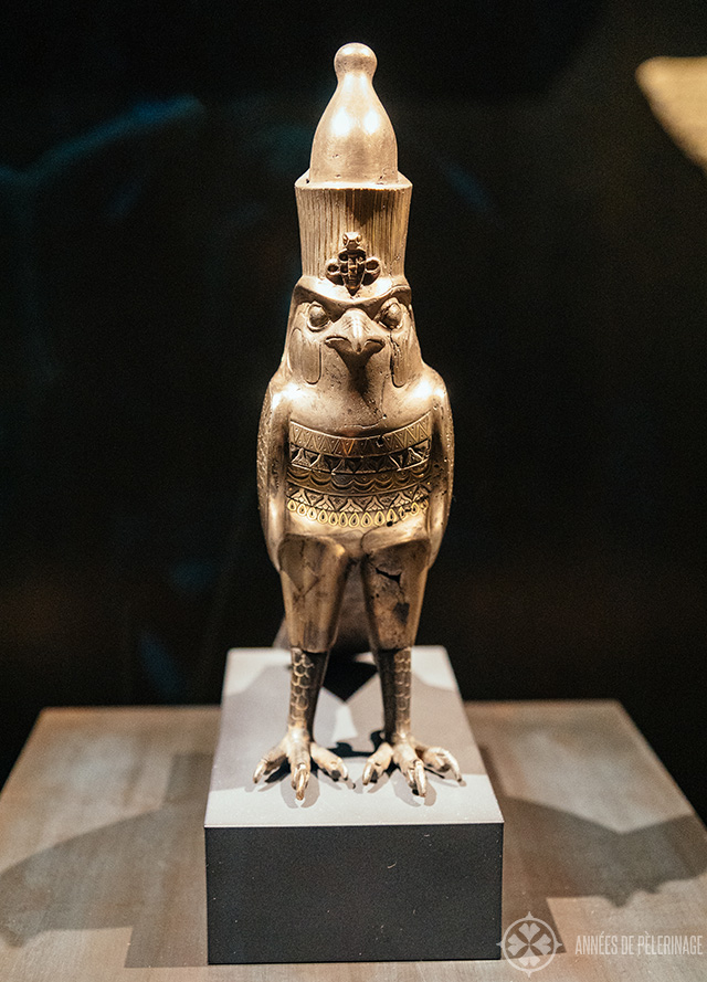 An extremely rare silver Horus cult statuette from the 27th dynastie