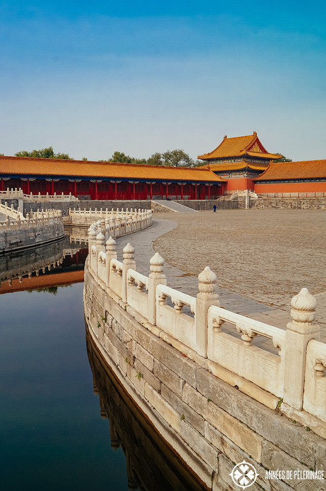 The Inner Golden Water River in the courtyard of the Gate of Supreme Harmony in the Forbidden City in Beijing