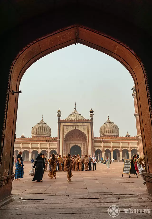 View through the main gate of the Jama Masjid Mosque - one of the b est places to visit in Delhi