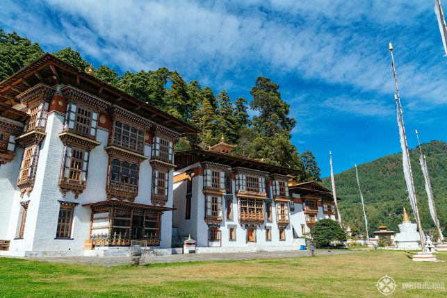 The three temples at Kurje Lhakhang in Bumthang