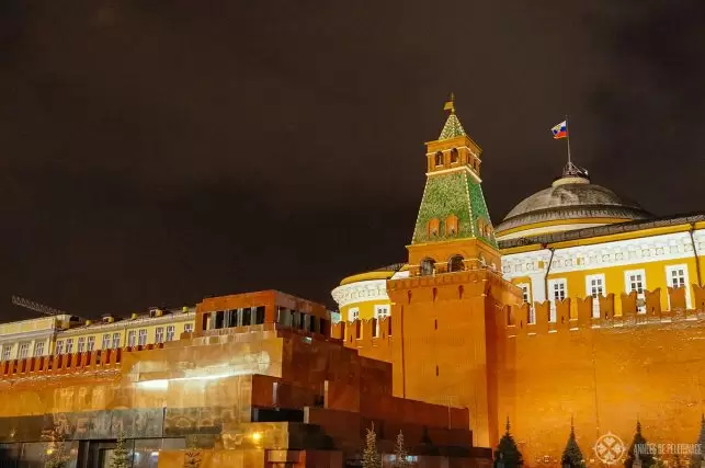 The Mausoleum of Lenin in front of the Kremlin in Moscow, Russia