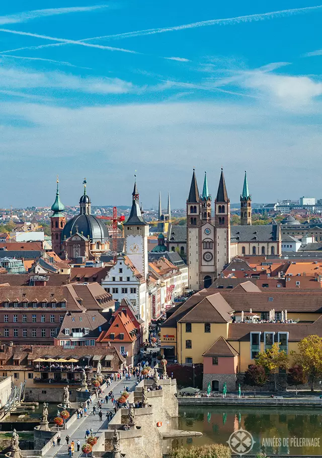 View of Würzburg's old town - most have it has been reconstructed after world war ii