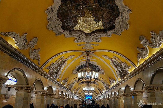 Komsomolskaya subway station in Moscow is on top of the list of things to do in Moscow in most city guides