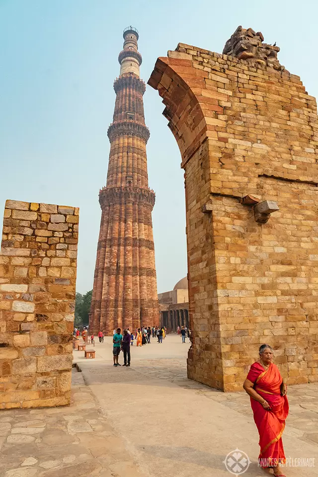 View of the 240 feet tall Qutb Minar - one of the best places to visit in Delhi