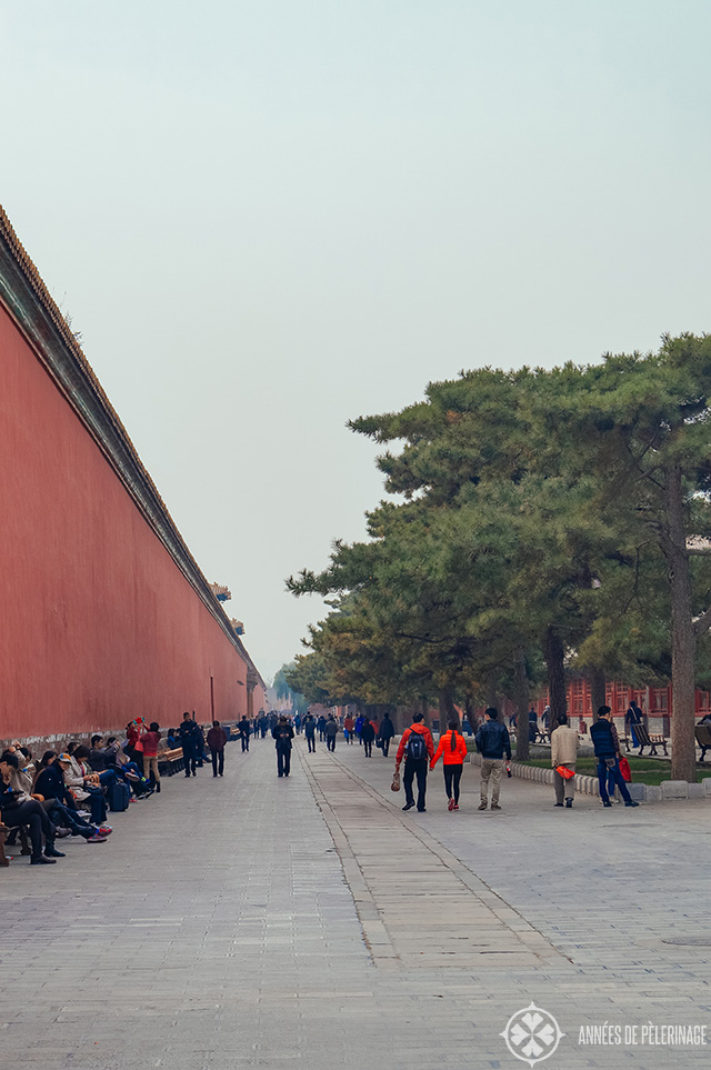 Outer wall on the north end of the forbidden city in Beijing