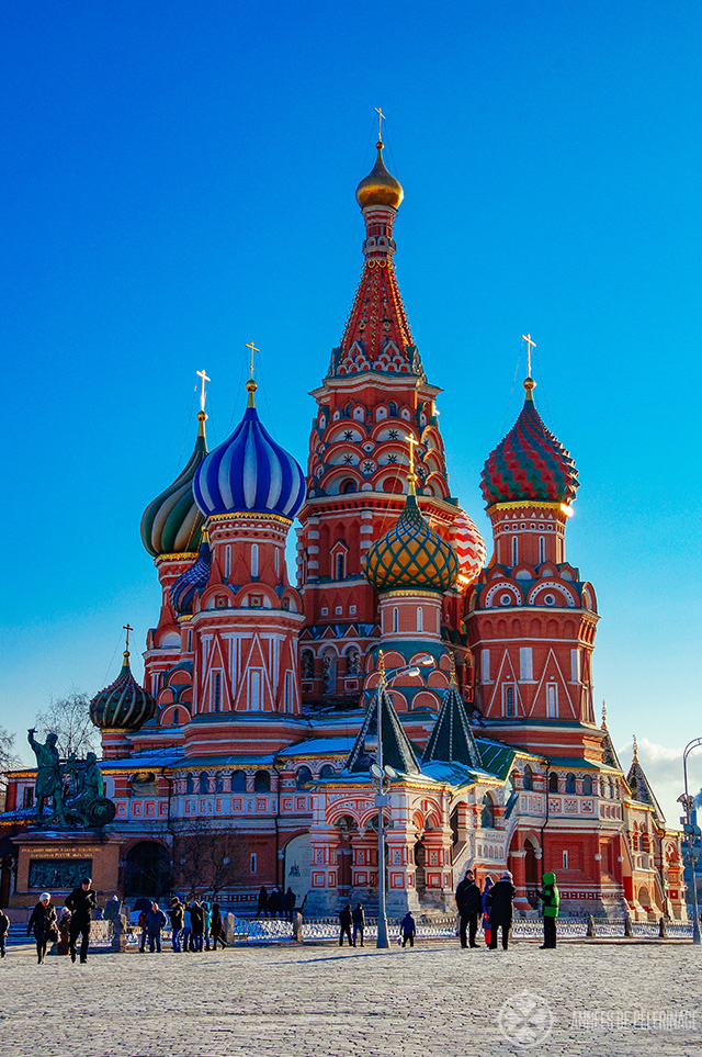 The iconic St. Basil's Cathedral on the Red Square  - one of the best things to see in Moscow, Russia