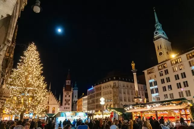 The marienplatz Christkindl market in Munich, Germany