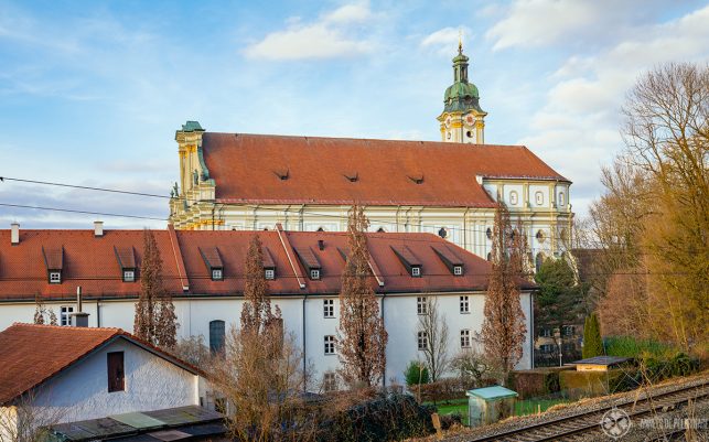 Fürstenfeld abbey as seen from the train tracks
