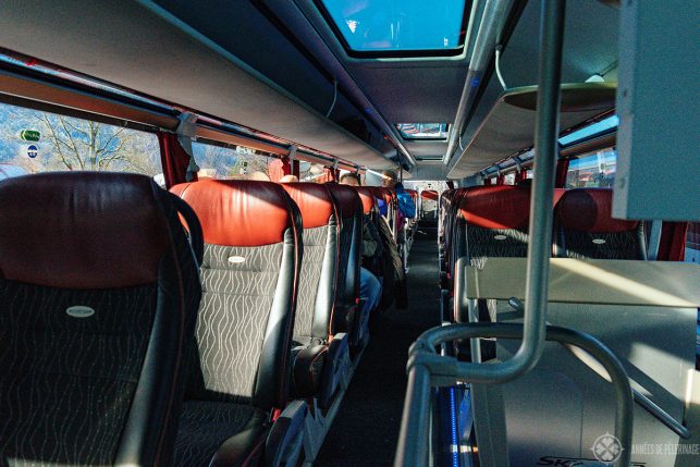 A typical tour bus to Neuschwanstein Castle