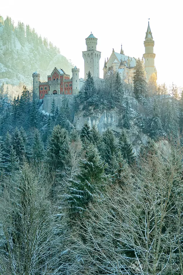 Neuschwanstein castle in winter in Füssen, Germany